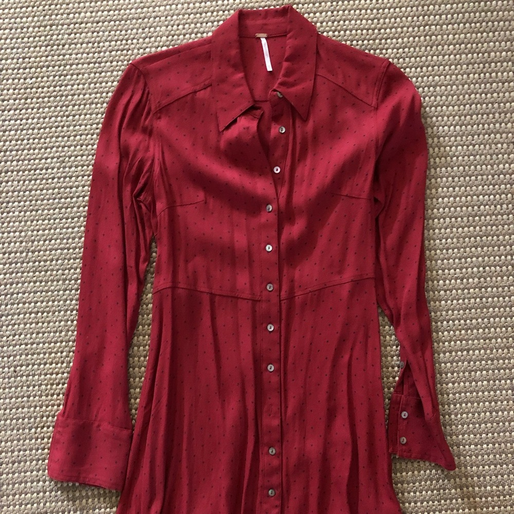 Free People Red Polka Dot Dress